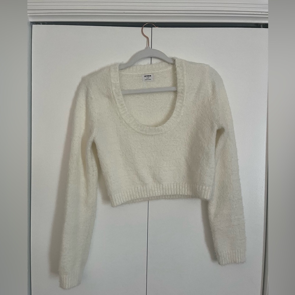 Cotton On It Knit Cropped Sweater White Size Small